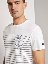 Maritimes T-Shirt mit Streifen - Männer - Off White Maritimes T-Shirt mit Streifen - Männer - Off White - 9 - TOM TAILOR