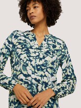 gemusterte Bluse - Frauen - navy mint flower design gemusterte Bluse - Frauen - navy mint flower design - 9 - Mine to five