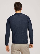 Stehkragen Strickjacke mit Bio-Baumwolle - Männer - Dark Blue Stehkragen Strickjacke mit Bio-Baumwolle - Männer - Dark Blue - 2 - TOM TAILOR