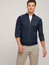 Stehkragen Strickjacke mit Bio-Baumwolle - Männer - Dark Blue Stehkragen Strickjacke mit Bio-Baumwolle - Männer - Dark Blue - 5 - TOM TAILOR