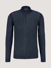 Stehkragen Strickjacke mit Bio-Baumwolle - Männer - Dark Blue Stehkragen Strickjacke mit Bio-Baumwolle - Männer - Dark Blue - 7 - TOM TAILOR