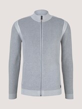 Strickjacke mit Stehkragen mit Bio-Baumwolle - Männer - Off White Strickjacke mit Stehkragen mit Bio-Baumwolle - Männer - Off White - 7 - TOM TAILOR