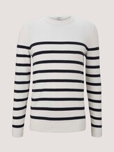gestreifter Pullover mit Bio-Baumwolle - Männer - white navylue stripe gestreifter Pullover mit Bio-Baumwolle - Männer - white navylue stripe - 7 - TOM TAILOR