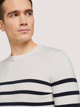 gestreifter Pullover mit Bio-Baumwolle - Männer - white navylue stripe gestreifter Pullover mit Bio-Baumwolle - Männer - white navylue stripe - 9 - TOM TAILOR