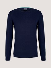 Basic Pullover - Männer - Dark Blue Basic Pullover - Männer - Dark Blue - 7 - TOM TAILOR