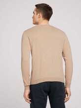 Basic Pullover - Männer - sahara dust beige melange Basic Pullover - Männer - sahara dust beige melange - 2 - TOM TAILOR