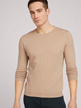 Basic Pullover - Männer - sahara dust beige melange Basic Pullover - Männer - sahara dust beige melange - 5 - TOM TAILOR