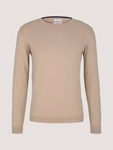 Basic Pullover - Männer - sahara dust beige melange Basic Pullover - Männer - sahara dust beige melange - 7 - TOM TAILOR