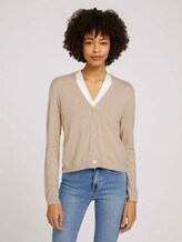 Feiner Cardigan mit Bio-Baumwolle - Frauen - cargo beige melange Feiner Cardigan mit Bio-Baumwolle - Frauen - cargo beige melange - 1 - Mine to five