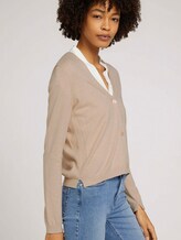 Feiner Cardigan mit Bio-Baumwolle - Frauen - cargo beige melange Feiner Cardigan mit Bio-Baumwolle - Frauen - cargo beige melange - 5 - Mine to five