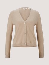 Feiner Cardigan mit Bio-Baumwolle - Frauen - cargo beige melange Feiner Cardigan mit Bio-Baumwolle - Frauen - cargo beige melange - 7 - Mine to five
