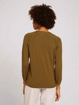 Pullover mit Bio-Baumwolle und V-Ausschnitt - Frauen - green clay Pullover mit Bio-Baumwolle und V-Ausschnitt - Frauen - green clay - 2 - Mine to five