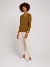 Pullover mit Bio-Baumwolle und V-Ausschnitt - Frauen - green clay Pullover mit Bio-Baumwolle und V-Ausschnitt - Frauen - green clay - 3 - Mine to five