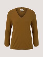 Pullover mit Bio-Baumwolle und V-Ausschnitt - Frauen - green clay Pullover mit Bio-Baumwolle und V-Ausschnitt - Frauen - green clay - 7 - Mine to five