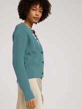 Cardigan mit Bio-Baumwolle - Frauen - Mineral Stone Blue Cardigan mit Bio-Baumwolle - Frauen - Mineral Stone Blue - 5 - Mine to five