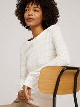 Gestreifter Strickpullover mit Lyocell - Frauen - white sand stripe Gestreifter Strickpullover mit Lyocell - Frauen - white sand stripe - 5 - Mine to five
