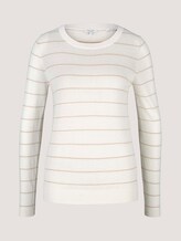 Gestreifter Strickpullover mit Lyocell - Frauen - white sand stripe Gestreifter Strickpullover mit Lyocell - Frauen - white sand stripe - 7 - Mine to five