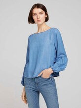 Jeansbluse mit Ballonärmeln mit Lyocell - Frauen - Blue Denim Jeansbluse mit Ballonärmeln mit Lyocell - Frauen - Blue Denim - 1 - TOM TAILOR Denim