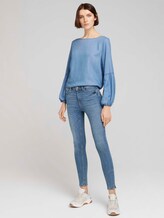Jeansbluse mit Ballonärmeln mit Lyocell - Frauen - Blue Denim Jeansbluse mit Ballonärmeln mit Lyocell - Frauen - Blue Denim - 3 - TOM TAILOR Denim