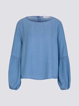 Jeansbluse mit Ballonärmeln mit Lyocell - Frauen - Blue Denim Jeansbluse mit Ballonärmeln mit Lyocell - Frauen - Blue Denim - 7 - TOM TAILOR Denim