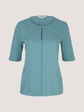 T-Shirt mit Stoff-Mix - Frauen - Mineral Stone Blue T-Shirt mit Stoff-Mix - Frauen - Mineral Stone Blue - 7 - Mine to five