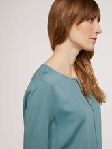 T-Shirt mit Stoff-Mix - Frauen - Mineral Stone Blue T-Shirt mit Stoff-Mix - Frauen - Mineral Stone Blue - 9 - Mine to five