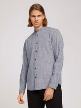 Hemd mit Rundhalsausschnitt - Männer - navy white slub mini vichy Hemd mit Rundhalsausschnitt - Männer - navy white slub mini vichy - 1 - TOM TAILOR Denim