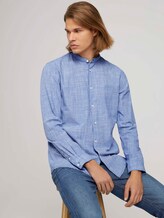 Hemd mit Rundhalsausschnitt - Männer - beige white slub mini vichy Hemd mit Rundhalsausschnitt - Männer - beige white slub mini vichy - 5 - TOM TAILOR Denim