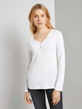 Henley-Langarmshirt - Frauen - Whisper White Henley-Langarmshirt - Frauen - Whisper White - 1 - TOM TAILOR