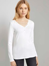 Henley-Langarmshirt - Frauen - Whisper White Henley-Langarmshirt - Frauen - Whisper White - 5 - TOM TAILOR