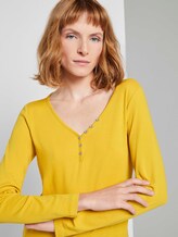 Henley-Langarmshirt - Frauen - california sand yellow Henley-Langarmshirt - Frauen - california sand yellow - 9 - TOM TAILOR