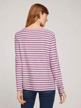 gestreiftes Langarmshirt - Frauen - lilac offwhite stripe gestreiftes Langarmshirt - Frauen - lilac offwhite stripe - 2 - TOM TAILOR