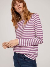 gestreiftes Langarmshirt - Frauen - lilac offwhite stripe gestreiftes Langarmshirt - Frauen - lilac offwhite stripe - 5 - TOM TAILOR