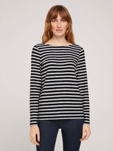 gestreiftes Langarmshirt - Frauen - navy offwhite stripe gestreiftes Langarmshirt - Frauen - navy offwhite stripe - 1 - TOM TAILOR