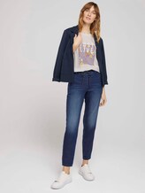 Loose Fit T-Shirt mit Stoffmix - Frauen - Whisper White Loose Fit T-Shirt mit Stoffmix - Frauen - Whisper White - 3 - TOM TAILOR