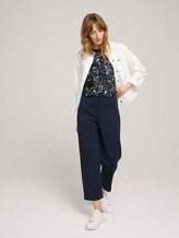 Loose Fit T-Shirt mit Stoffmix - Frauen - navy yellow flower design Loose Fit T-Shirt mit Stoffmix - Frauen - navy yellow flower design - 3 - TOM TAILOR