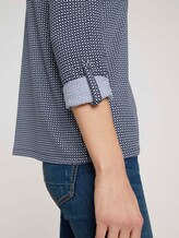 gemusterte Bluse mit Henleyausschnitt - Frauen - navy geometrical design gemusterte Bluse mit Henleyausschnitt - Frauen - navy geometrical design - 10 - TOM TAILOR