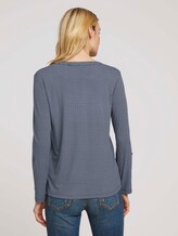 gemusterte Bluse mit Henleyausschnitt - Frauen - navy geometrical design gemusterte Bluse mit Henleyausschnitt - Frauen - navy geometrical design - 2 - TOM TAILOR