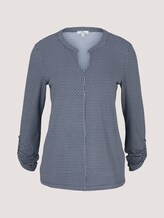 gemusterte Bluse mit Henleyausschnitt - Frauen - navy geometrical design gemusterte Bluse mit Henleyausschnitt - Frauen - navy geometrical design - 7 - TOM TAILOR