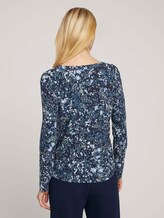 gemusterte Bluse mit Henleyausschnitt - Frauen - navy yellow flower design gemusterte Bluse mit Henleyausschnitt - Frauen - navy yellow flower design - 2 - TOM TAILOR