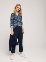 gemusterte Bluse mit Henleyausschnitt - Frauen - navy yellow flower design gemusterte Bluse mit Henleyausschnitt - Frauen - navy yellow flower design - 3 - TOM TAILOR