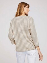 gestreiftes T-Shirt mit elastischem Saum - Frauen - beige thin stripe gestreiftes T-Shirt mit elastischem Saum - Frauen - beige thin stripe - 2 - TOM TAILOR