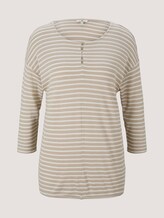 gestreiftes T-Shirt mit elastischem Saum - Frauen - beige thin stripe gestreiftes T-Shirt mit elastischem Saum - Frauen - beige thin stripe - 7 - TOM TAILOR