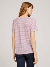 T-Shirt mit Bio-Baumwolle - Frauen - offwhite lilac bigger stripe T-Shirt mit Bio-Baumwolle - Frauen - offwhite lilac bigger stripe - 2 - TOM TAILOR