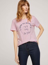 T-Shirt mit Bio-Baumwolle - Frauen - offwhite lilac bigger stripe T-Shirt mit Bio-Baumwolle - Frauen - offwhite lilac bigger stripe - 5 - TOM TAILOR