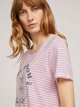 T-Shirt mit Bio-Baumwolle - Frauen - offwhite lilac bigger stripe T-Shirt mit Bio-Baumwolle - Frauen - offwhite lilac bigger stripe - 9 - TOM TAILOR