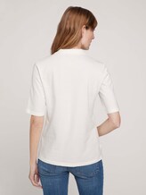 Poloshirt met print en zijsplitje met biologisch katoen - Vrouwen - Whisper White Poloshirt met print en zijsplitje met biologisch katoen - Vrouwen - Whisper White - 2 - TOM TAILOR