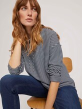 Sweatshirt mit Ottomanstruktur - Frauen - navy offwhite ottoman stripe Sweatshirt mit Ottomanstruktur - Frauen - navy offwhite ottoman stripe - 5 - TOM TAILOR