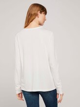 Langarmshirt mit Henleyausschnitt - Frauen - Whisper White Langarmshirt mit Henleyausschnitt - Frauen - Whisper White - 2 - TOM TAILOR