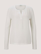 Langarmshirt mit Henleyausschnitt - Frauen - Whisper White Langarmshirt mit Henleyausschnitt - Frauen - Whisper White - 7 - TOM TAILOR